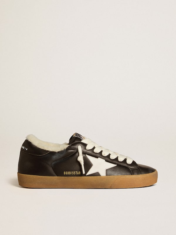 Golden Goose - Men's Super-Star in matelassé nappa with leather star and shearling lining in 