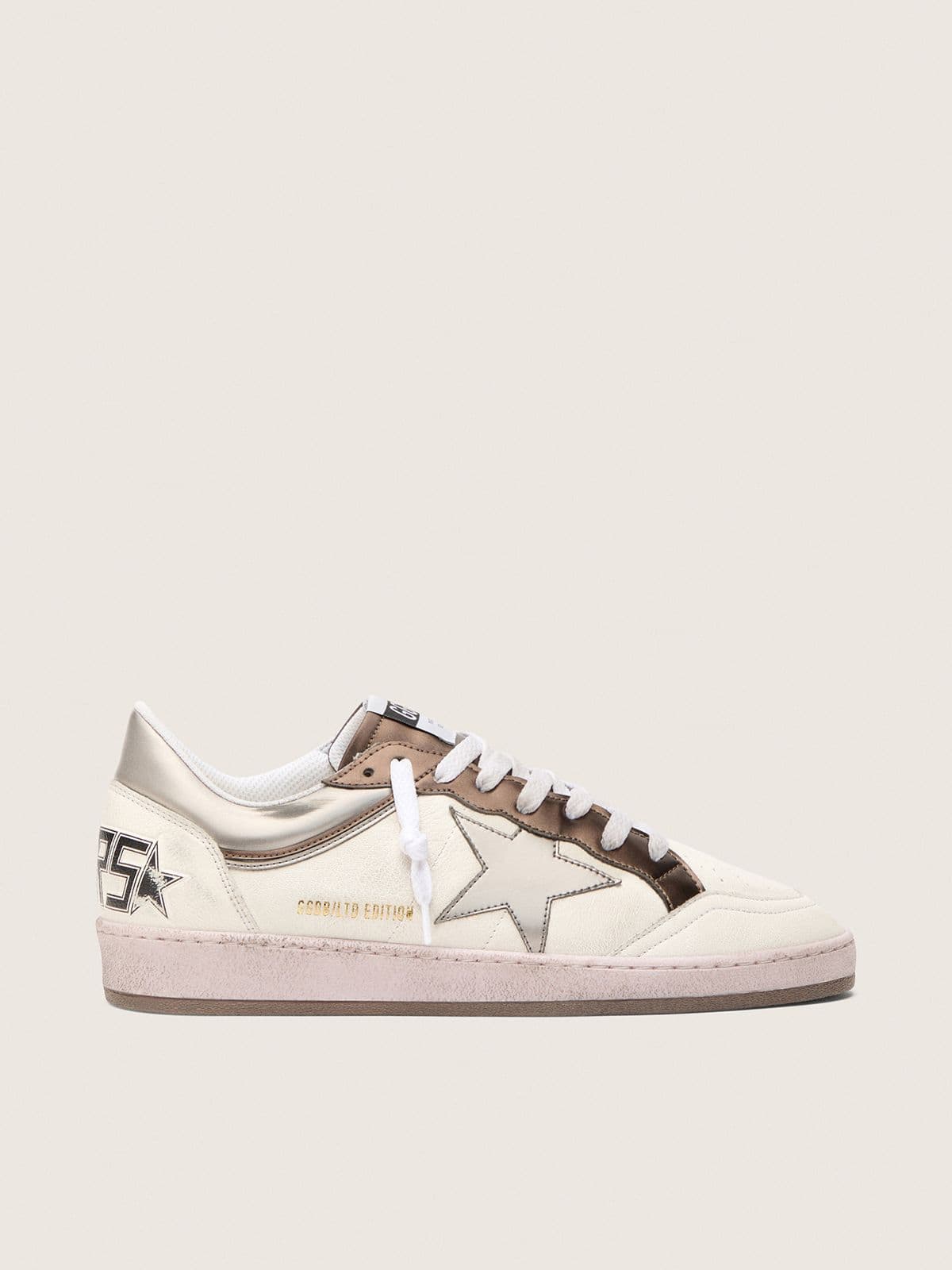 Golden Goose - Men's Ball Star LTD in nappa leather with metallic bio-based star and inserts in 