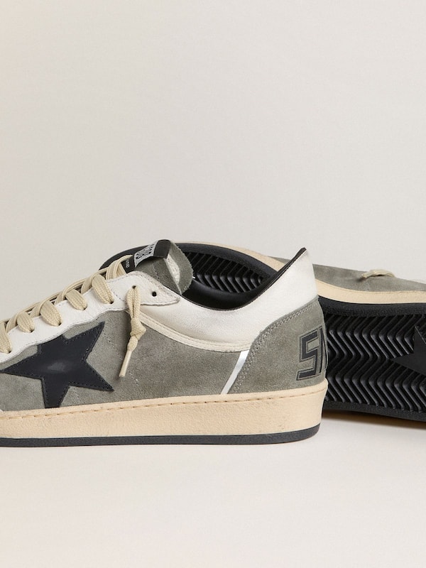 Men's Ball Star in gray suede with black leather star and white nappa leather inserts