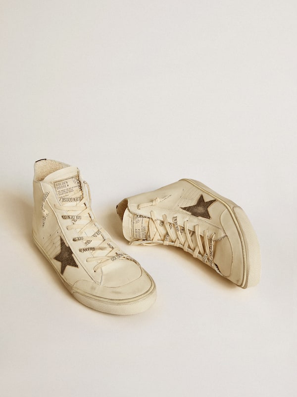 Golden Goose - Francy Penstar in nappa with black suede star and cotton heel tab in 