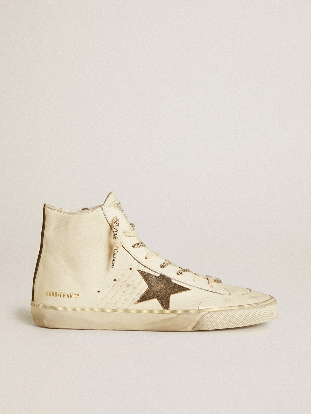 Golden Goose - Francy Penstar in nappa with black suede star and cotton heel tab in 