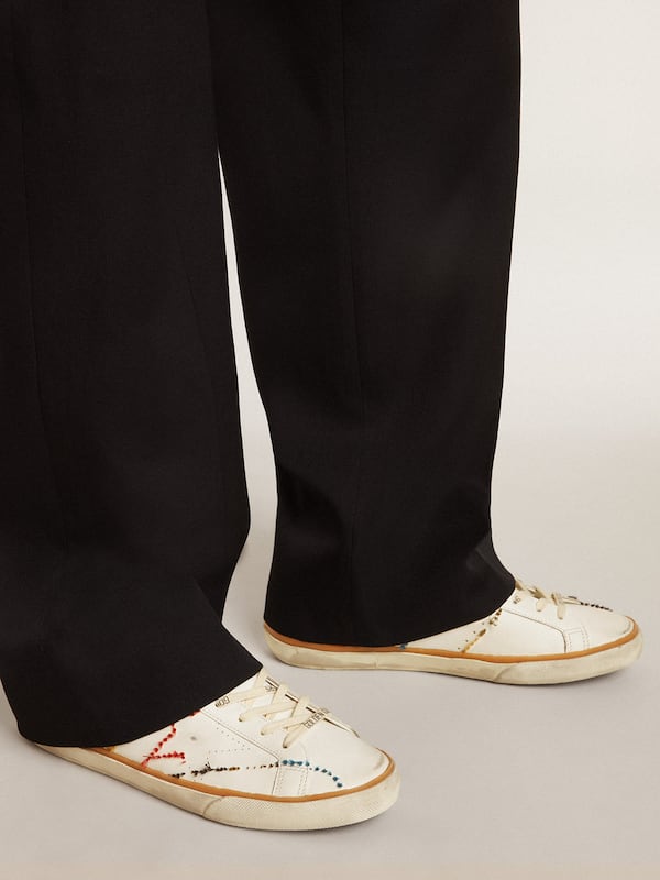 Golden Goose - Men’s Super-Star LTD with perforated star and metallic leather heel tab in 