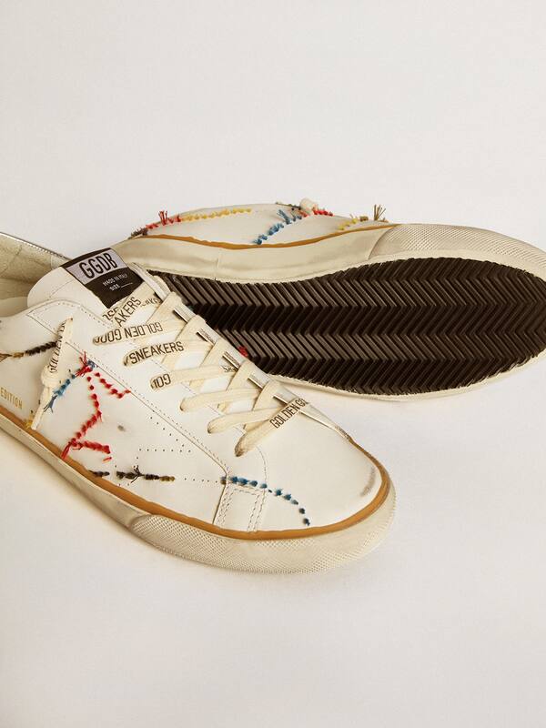 Golden Goose - Men’s Super-Star LTD with perforated star and metallic leather heel tab in 