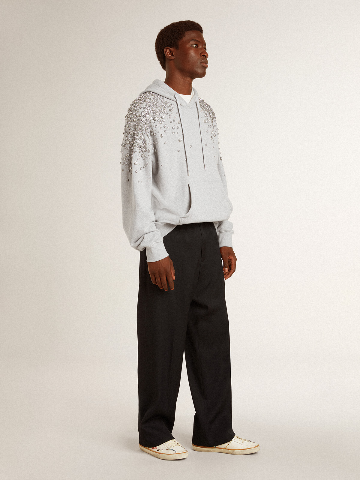 Golden Goose - Super-Star LTD de hombre con estrella perforada y refuerzo del talón de piel laminada in