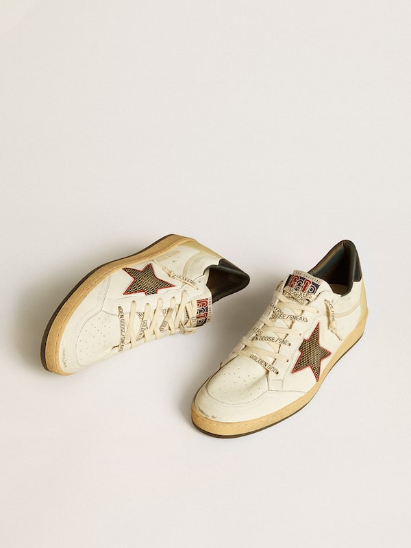 Golden Goose - Men’s Ball Star LTD with mesh star and midnight blue leather heel tab in 
