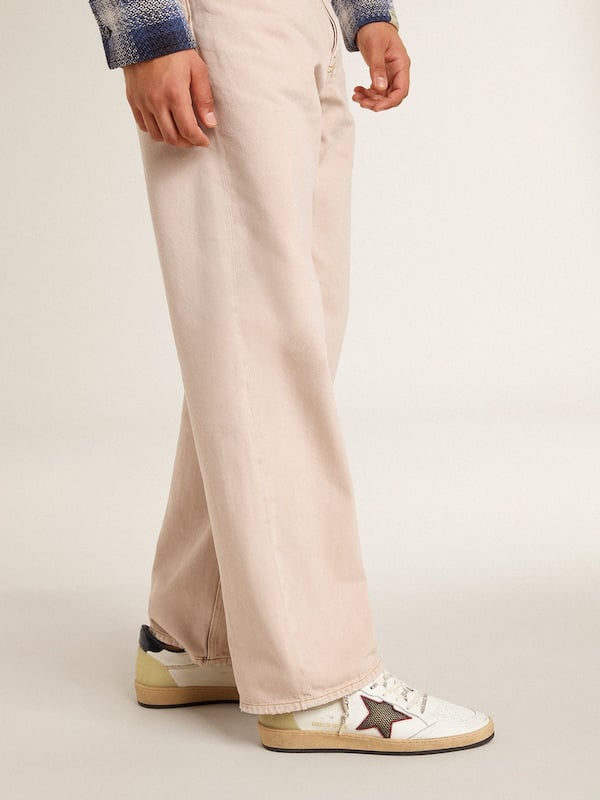 Golden Goose - Men’s Ball Star LTD with mesh star and midnight blue leather heel tab in 