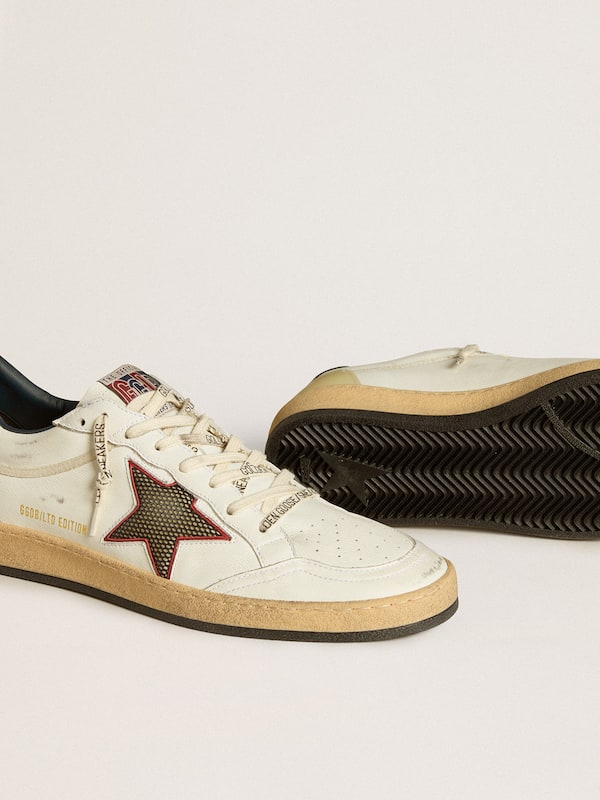 Golden Goose - Men’s Ball Star LTD with mesh star and midnight blue leather heel tab in 