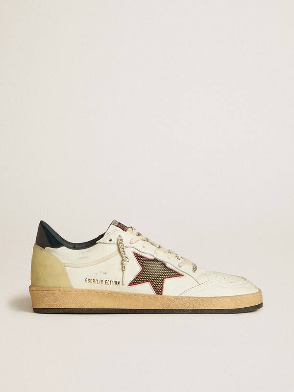 Golden Goose - Men’s Ball Star LTD with mesh star and midnight blue leather heel tab in 