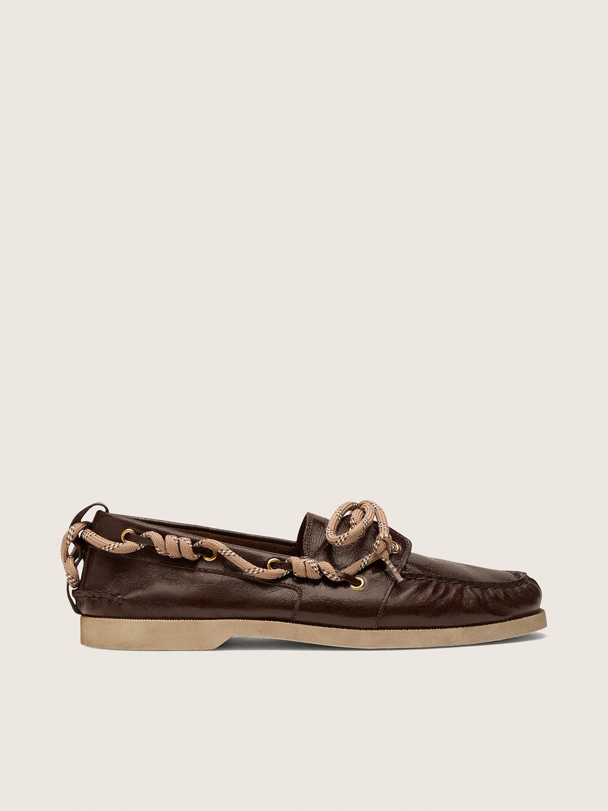 Mocassins Cruise pour homme en cuir brillant marron foncé — Golden Goose