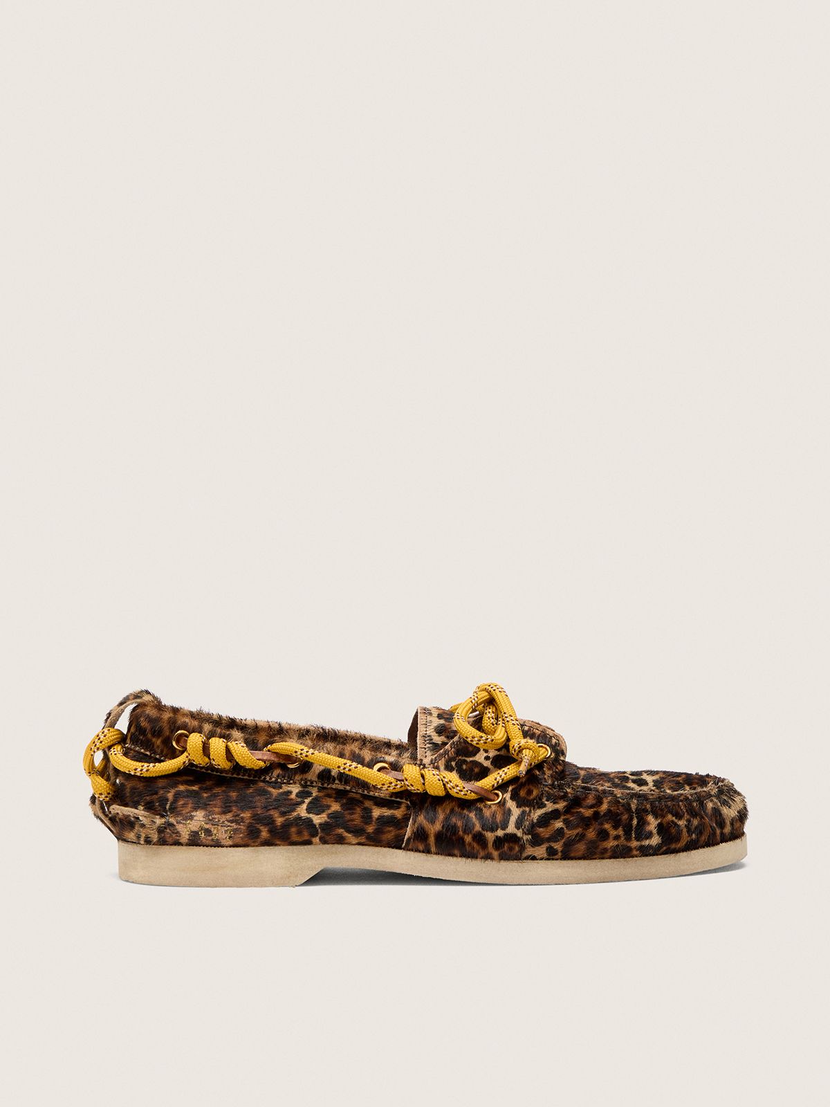 Mocassins Cruise pour homme en cuir façon poulain à imprimé léopard — Golden Goose