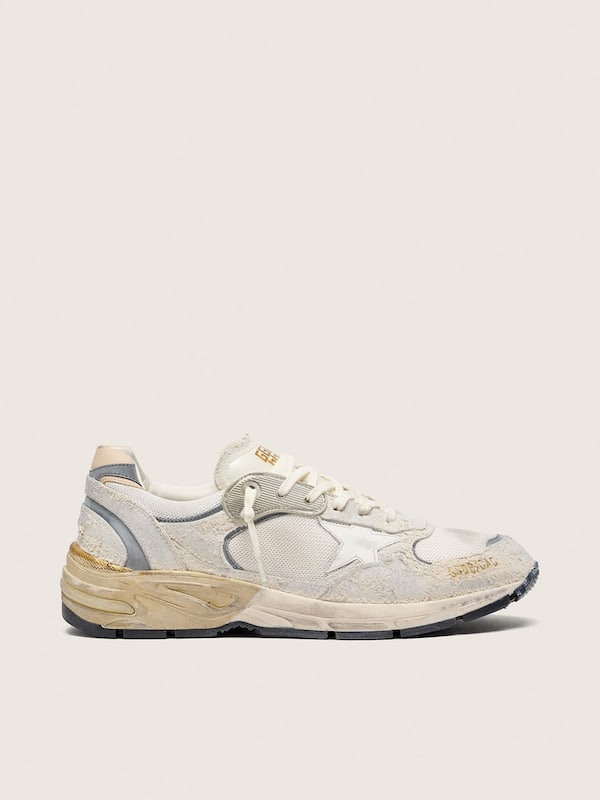 Golden Goose - Men's Dad-Star in suede and mesh with white leather star and beige leather heel tab in 