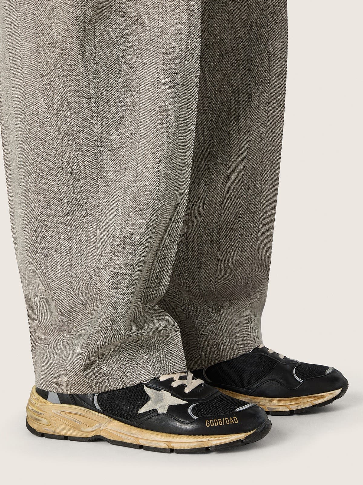 Dad-Star de hombre de malla y napa negras y plateadas con estrella color hielo