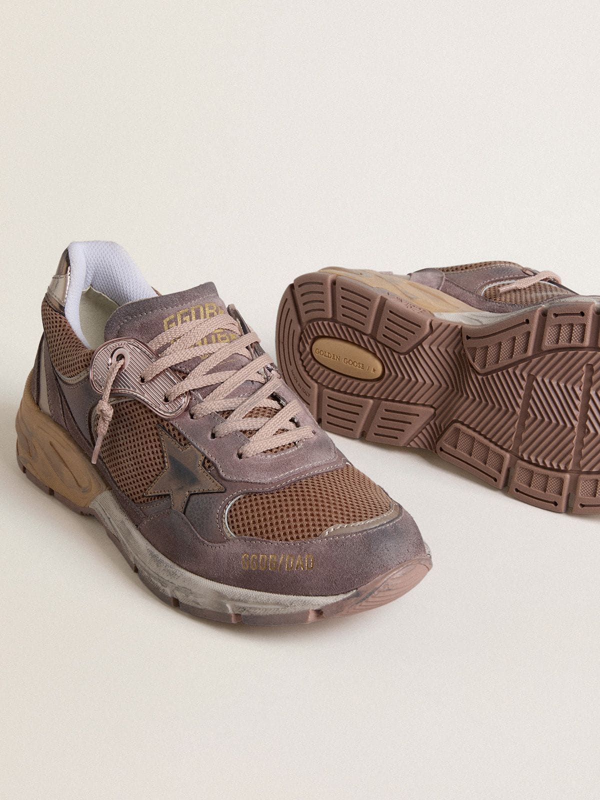 Golden Goose - Men's Dad-Star in lilac suede and mesh with laminated leather star and heel tab in 