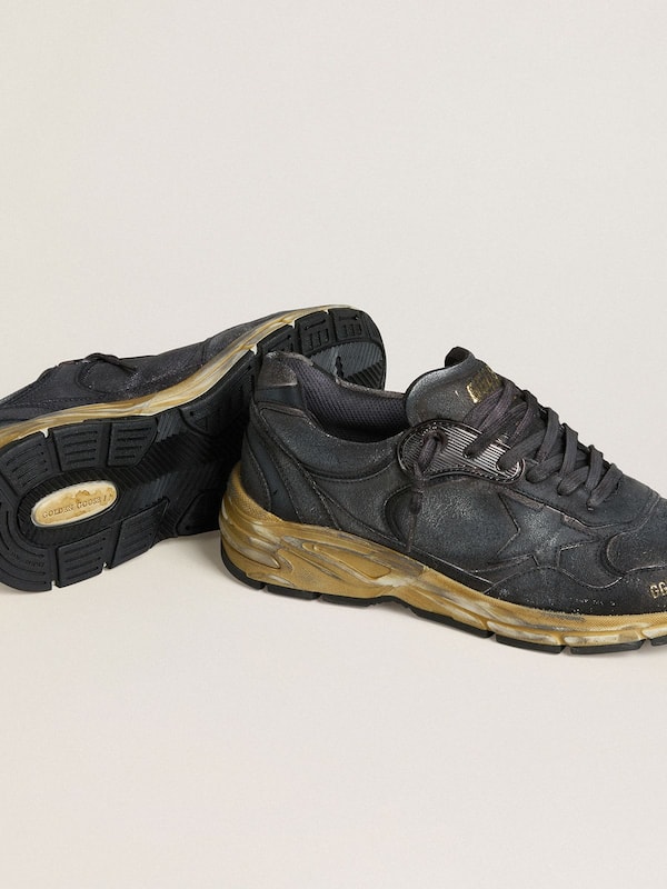 Men's Dad-Star in black naplak and crackle leather with black star and heel tab