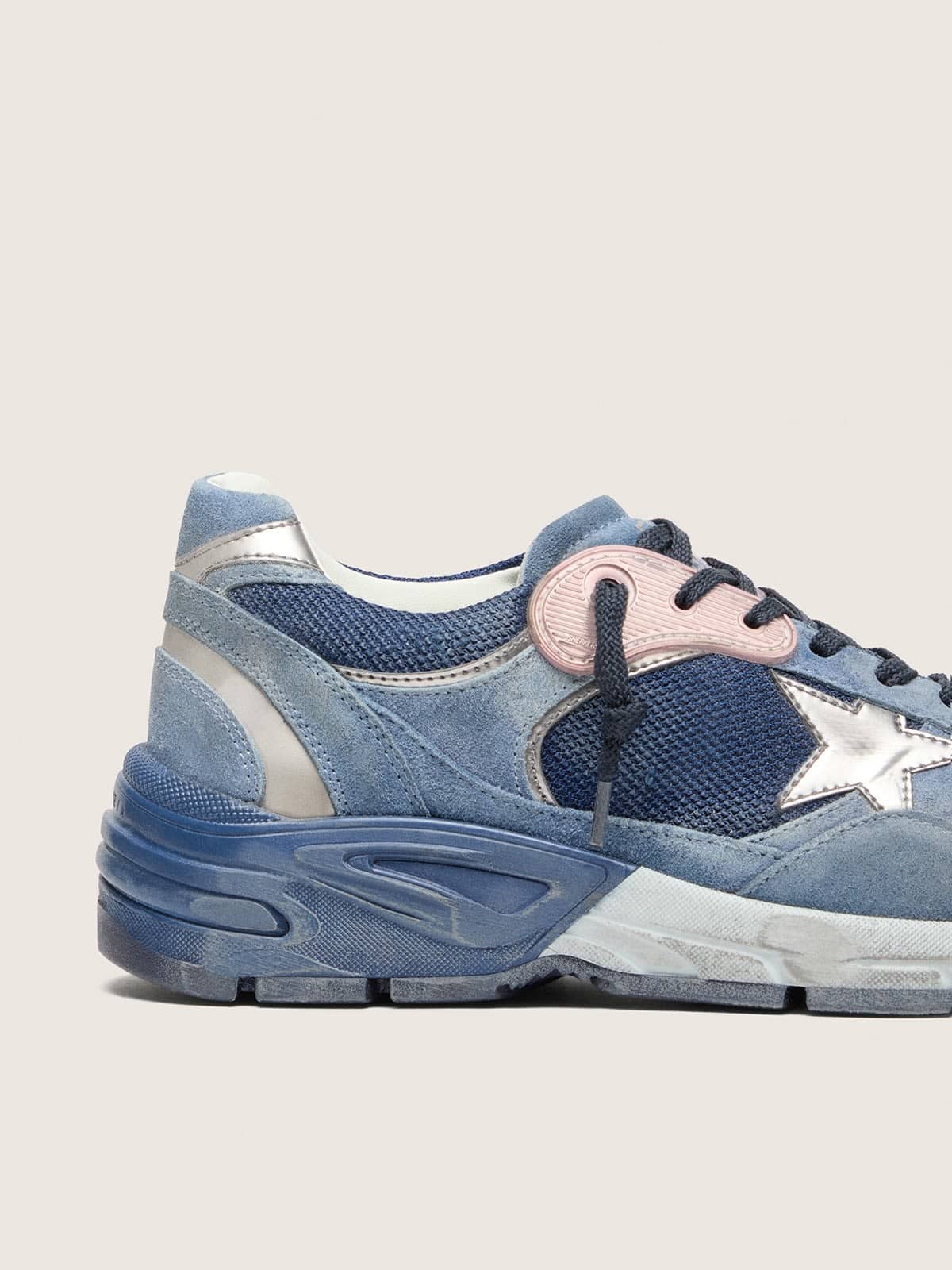 Golden Goose - Dad-Star Herren aus denimblauem Rauleder mit silberfarbenem Lederstern in 