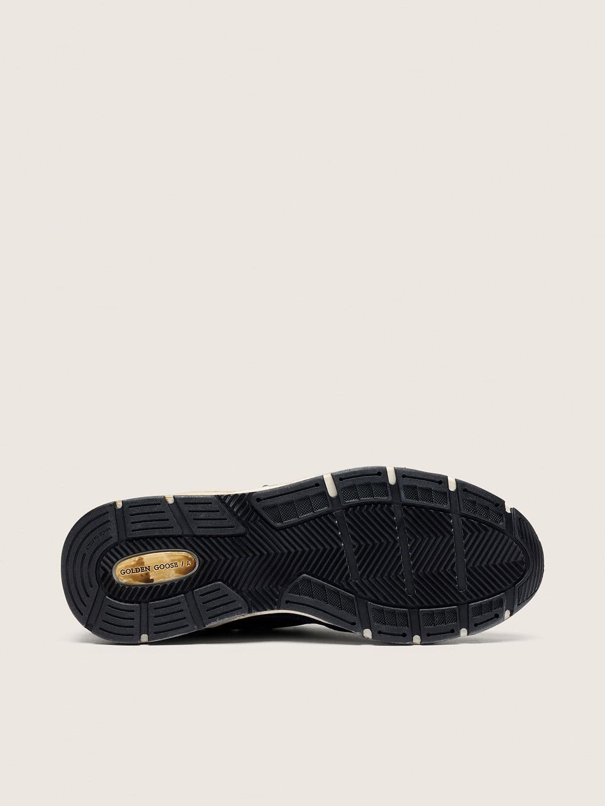Golden Goose Men's Dad-Star in dark blue mesh and leather with tone-on-tone star Dad-Star blue man