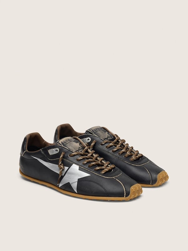 Men's Marathon Speed with black leather upper and silver star