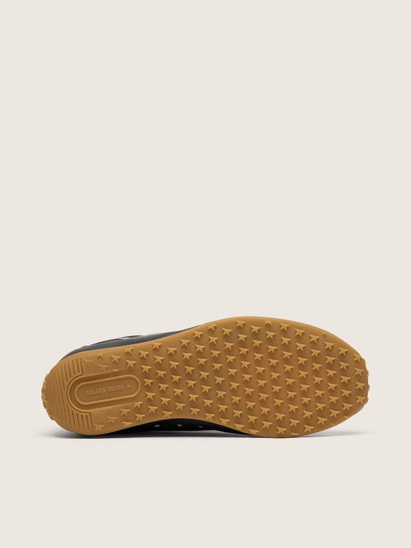 Golden Goose - Men's Marathon Speed with black leather upper and silver star in 