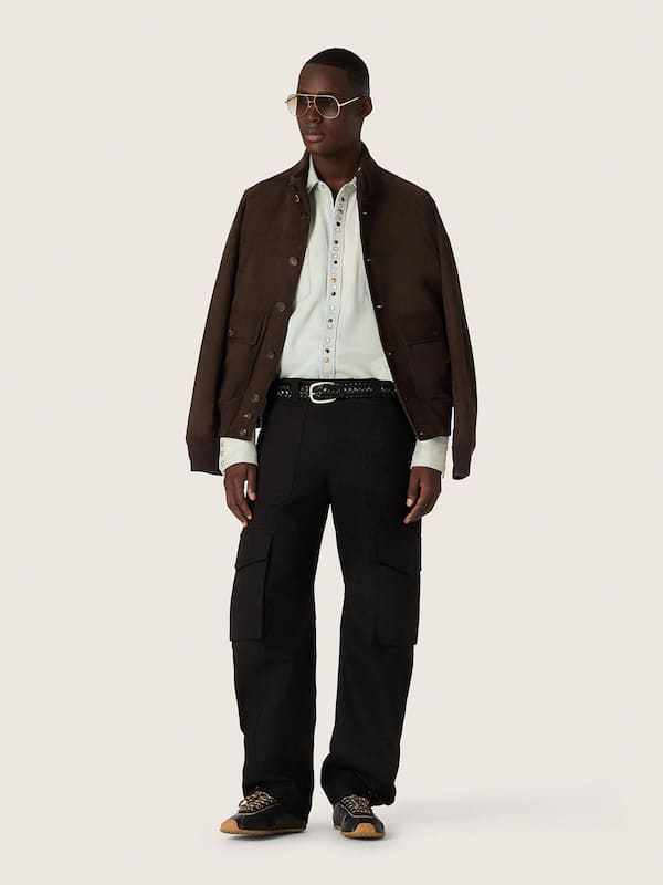 Golden Goose - Men's Marathon Speed with black leather upper and silver star in 