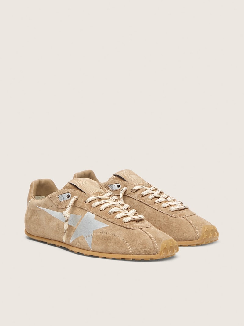 Golden Goose - Marathon Speed de hombre con pala de ante tabaco y estrella de color plateado in 