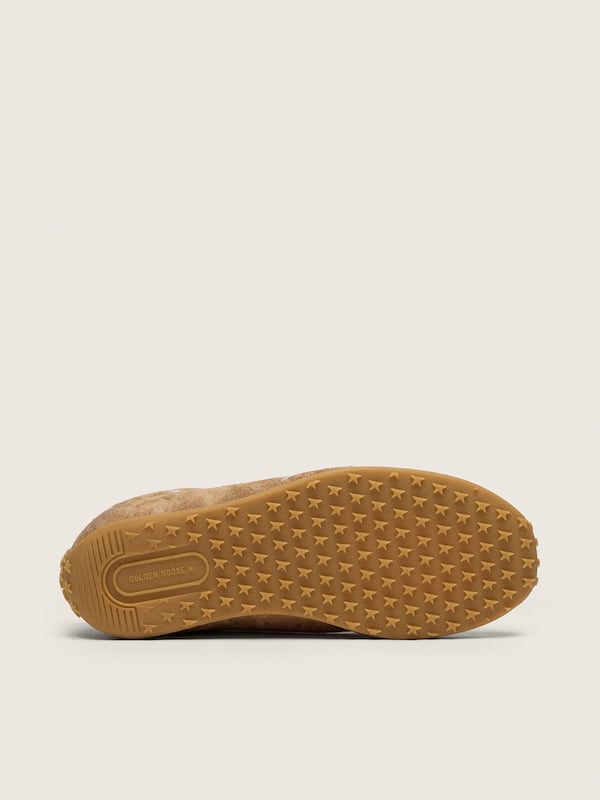 Golden Goose - Men's Marathon Speed with tobacco suede upper and silver star in 