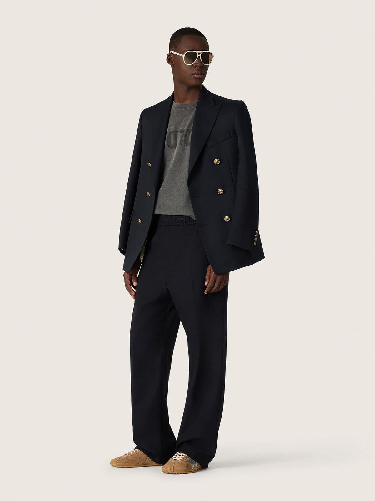 Golden Goose - Marathon Speed Herren mit tabakbraunem Suedeschaft und silbernem Stern in 