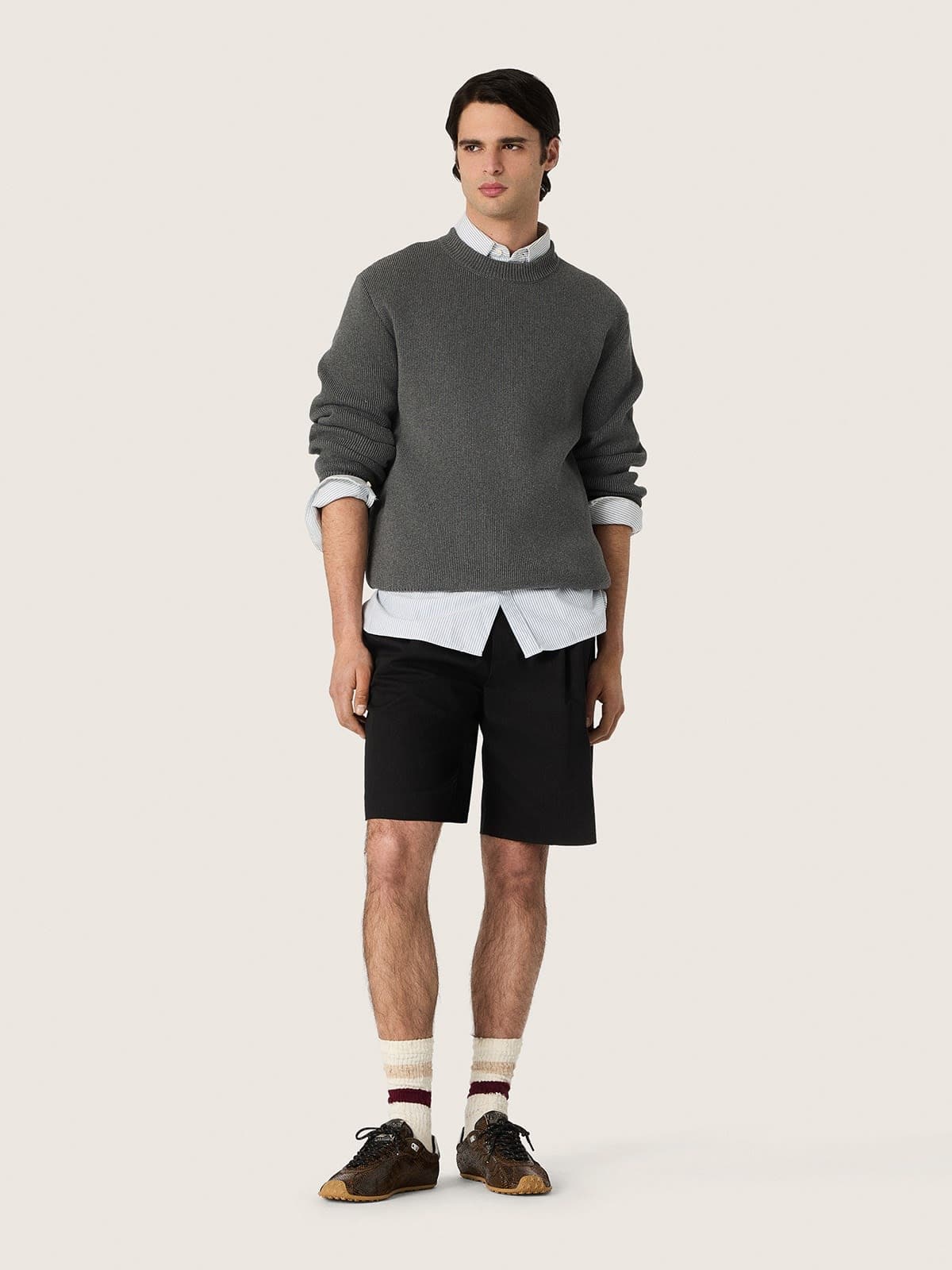 Golden Goose - Marathon Speed Herren aus Leder mit braunem Pythonprint, schwarzem Stern und silberfarbener Lederferse in 