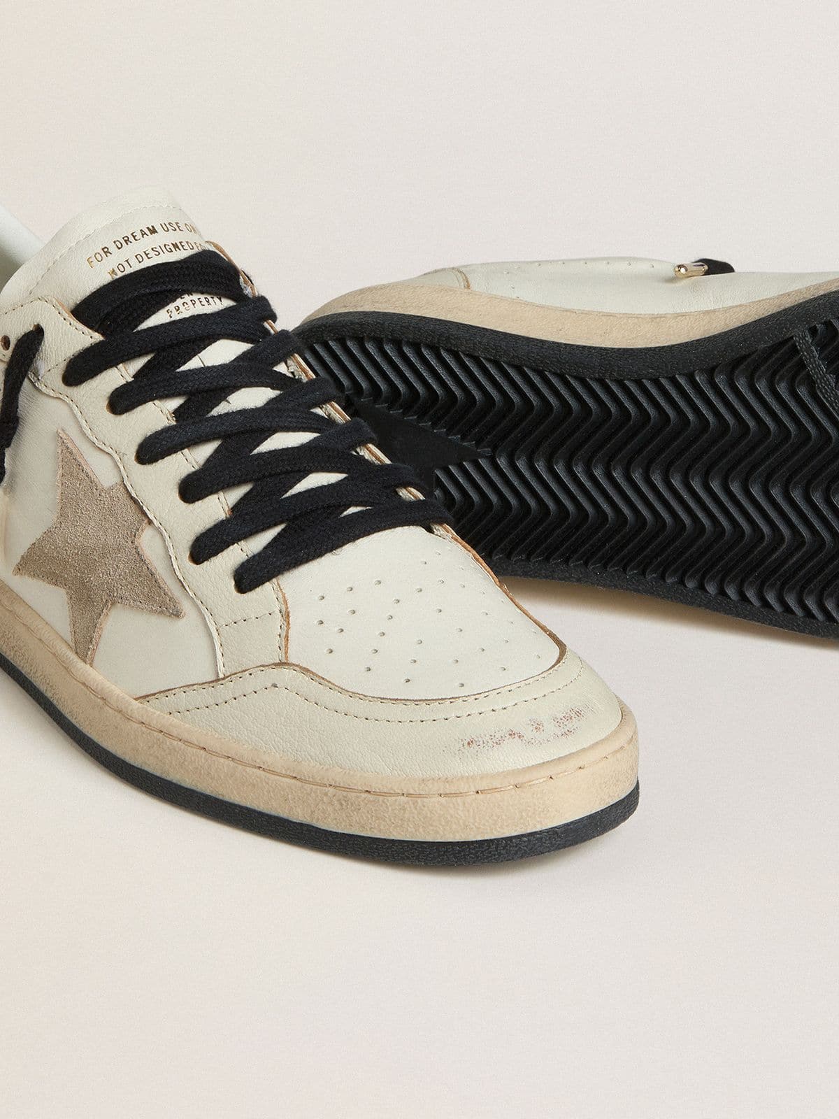 Golden Goose - Men's Ball Star Wishes with suede star and leopard-print pony skin heel tab in 