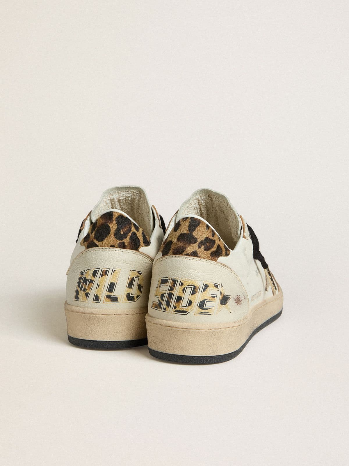 Golden Goose - Men's Ball Star Wishes with suede star and leopard-print pony skin heel tab in 