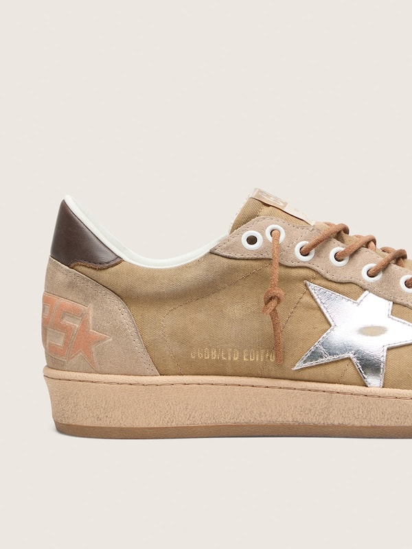 Golden Goose - Ball Star LTD de hombre de ante tabaco con estrella plateada in 