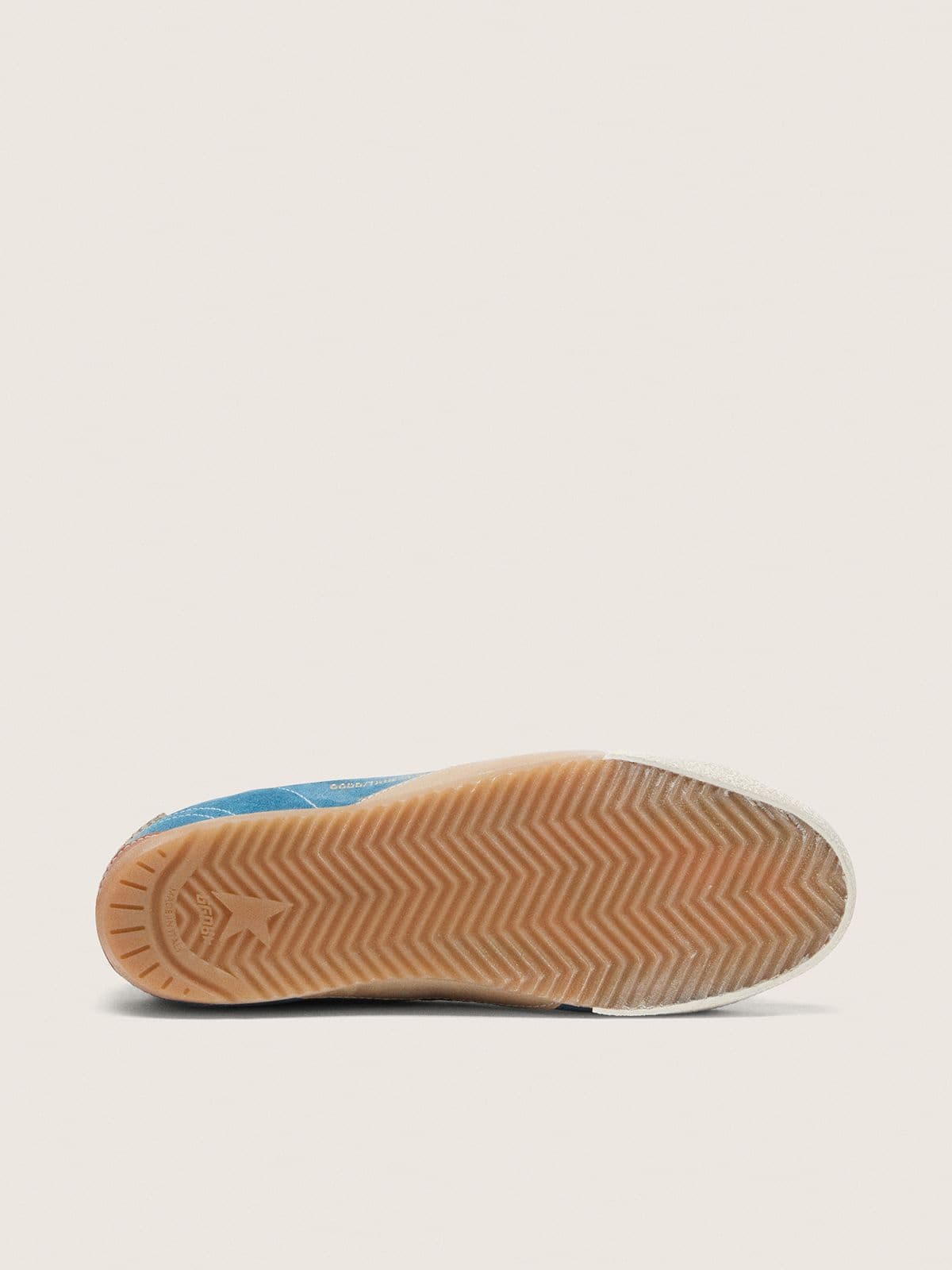 Golden Goose - True-Star Uomo in suede ottanio con stella nera e talloncino panna in 