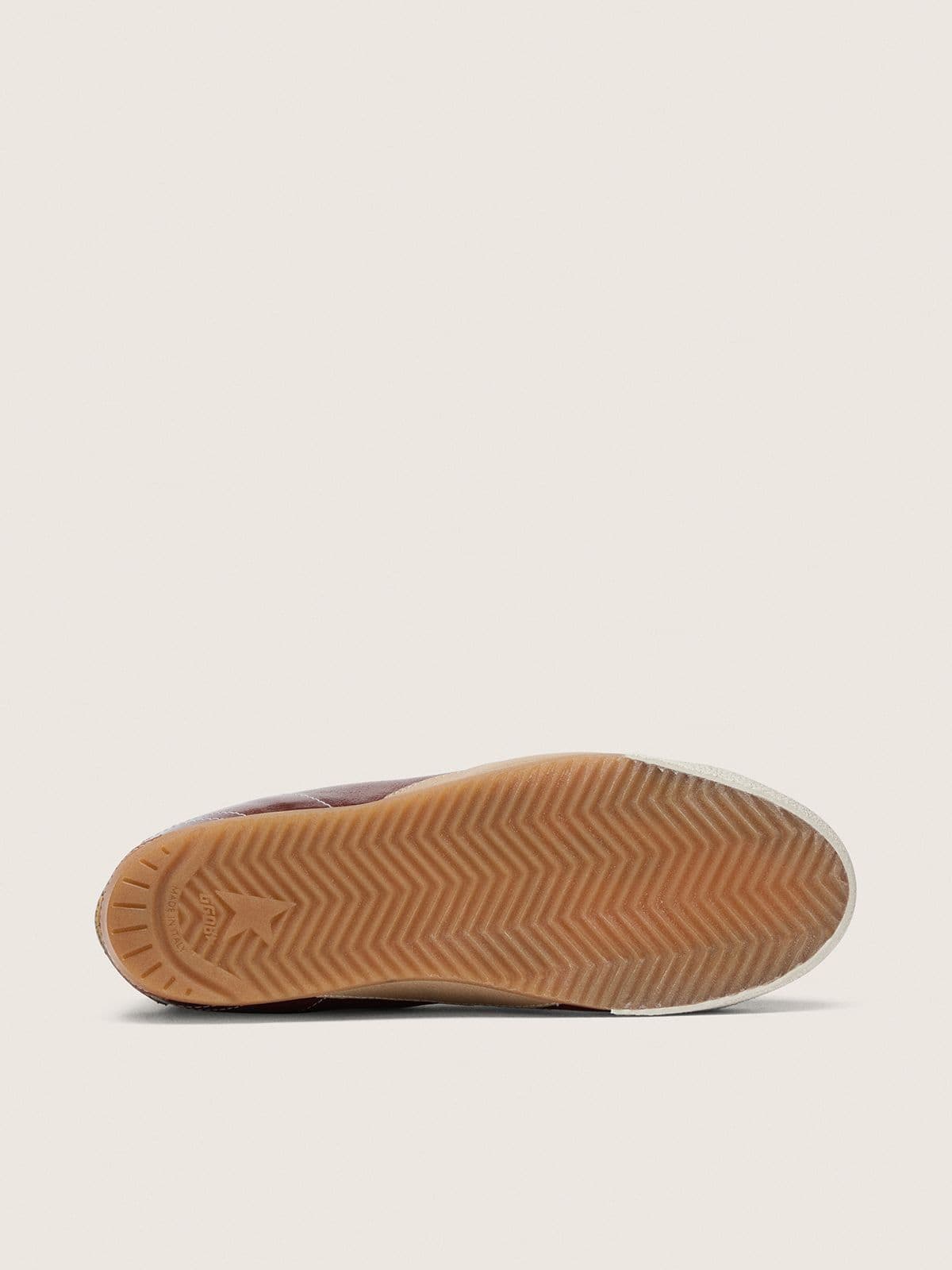 Golden Goose - Men's True-Star in burgundy naplak with suede star and silver nappa heel tab in 