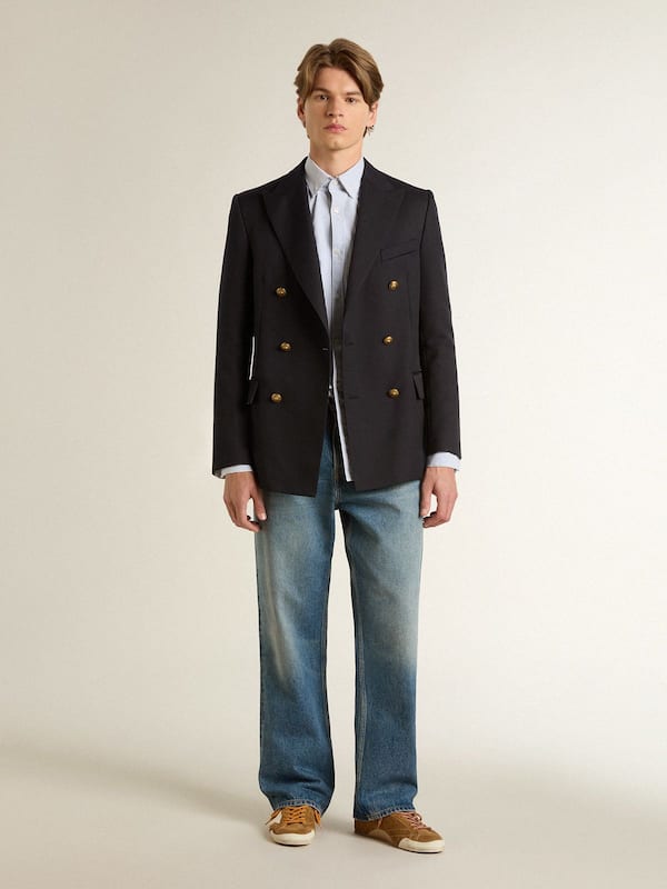 Golden Goose - Men's True-Star in tobacco-colored suede with white star and platinum heel tab in 