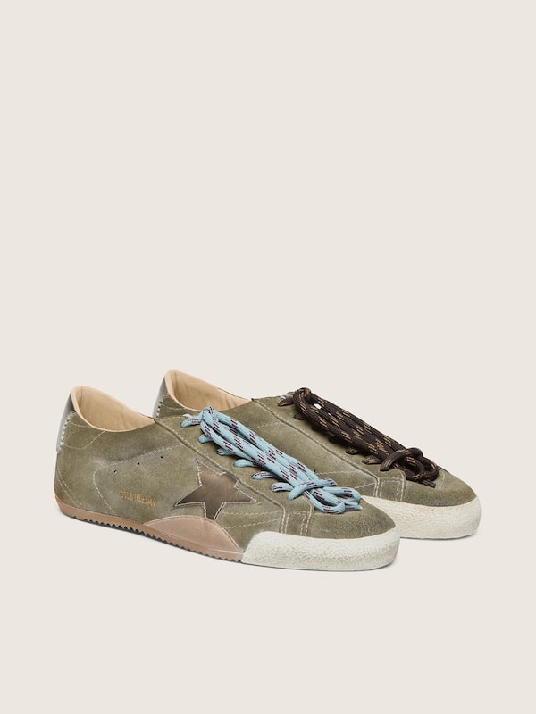 True-Star uomo in suede oliva con stella oro