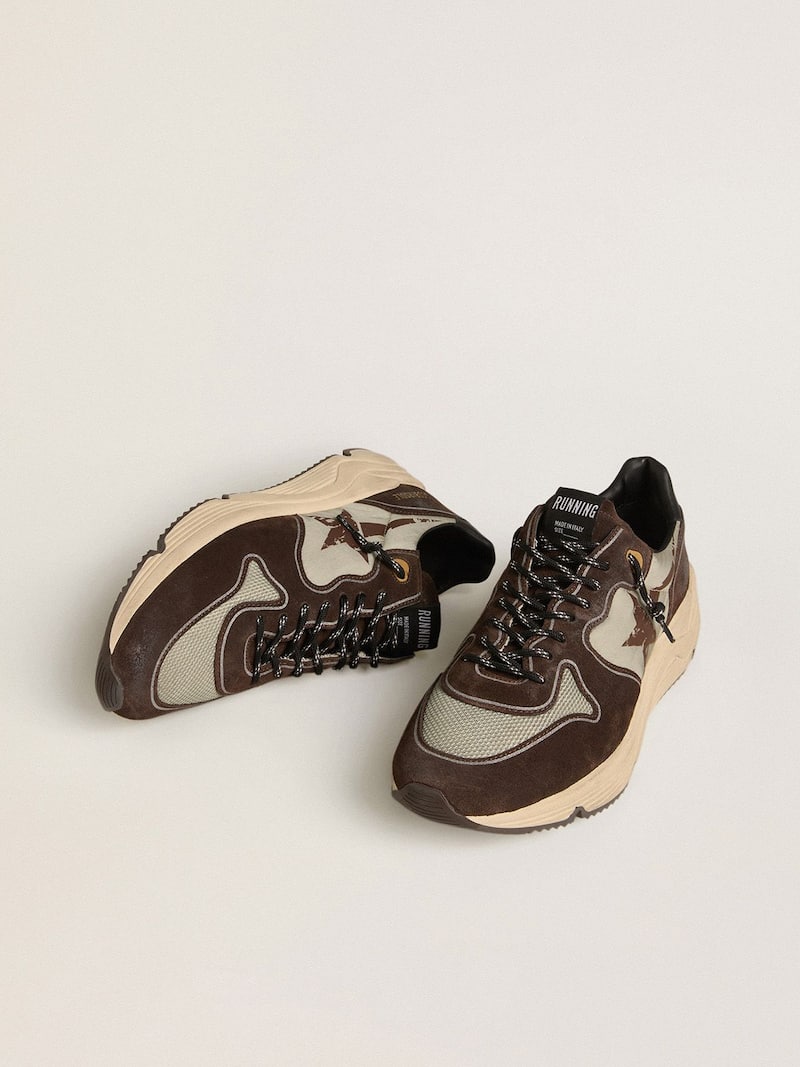 Golden Goose - Running Sole de hombre de nailon y ante con estrella estampada y refuerzo del tal&oacute;n de piel in 