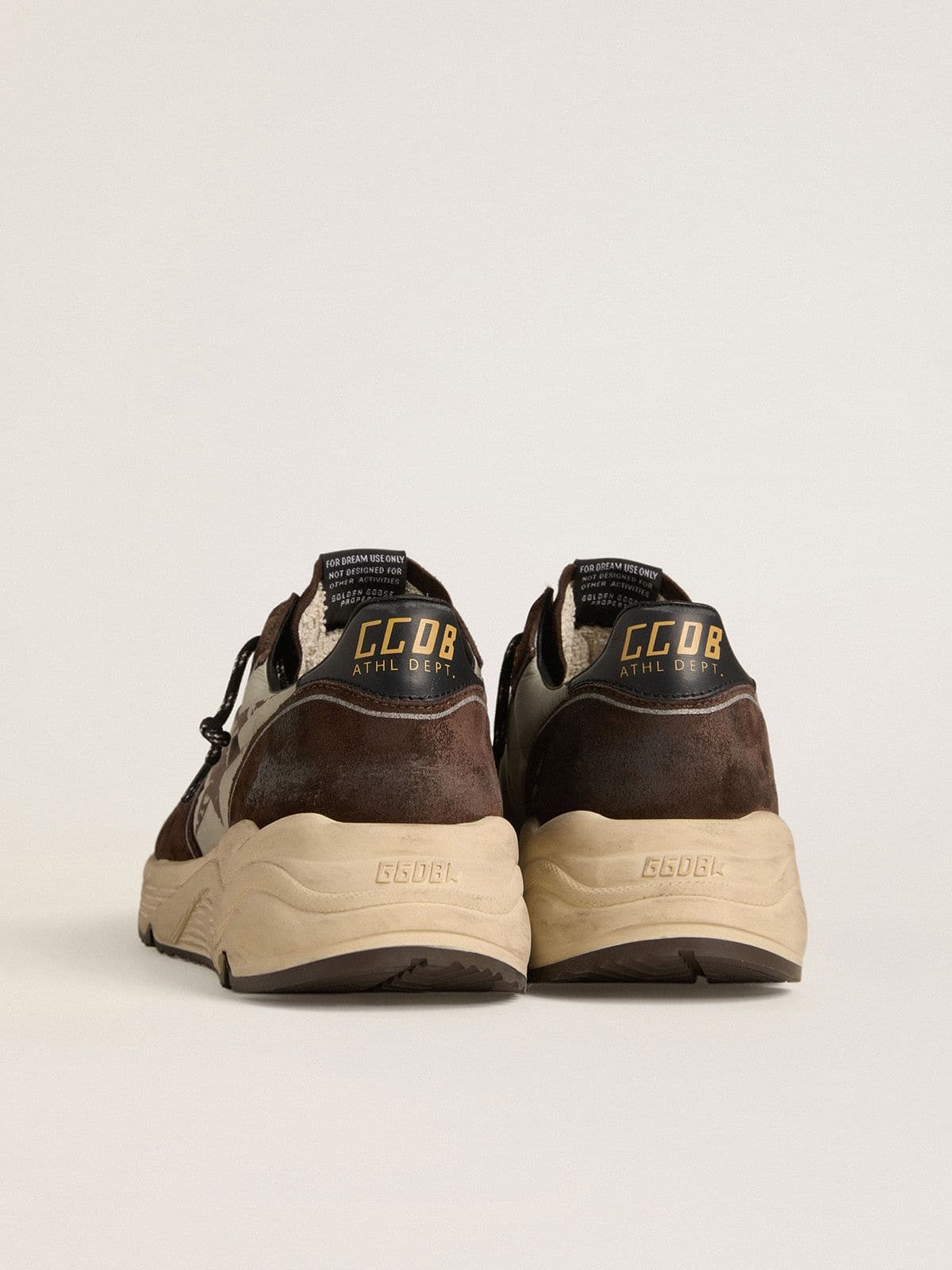 Golden Goose - Men's Running Sole in nylon and suede with printed star and leather heel tab in 
