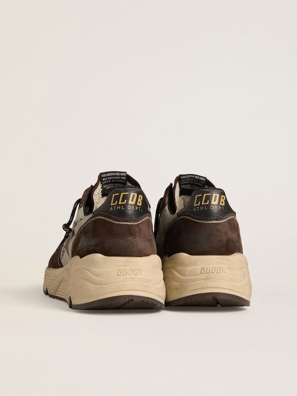 Golden Goose - Men's Running Sole in nylon and suede with printed star and leather heel tab in 