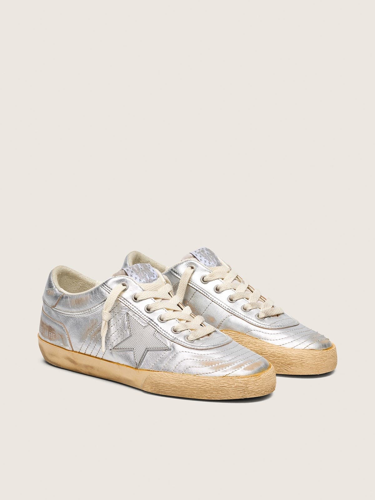 Golden Goose - Men's Super-Star LAB in metallic nappa with silver TPU star in 