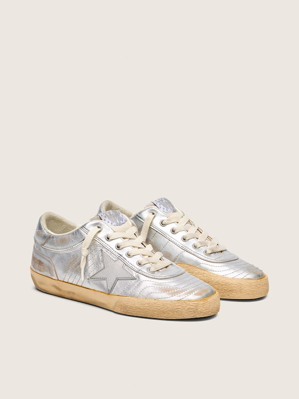 Golden Goose - Men's Super-Star LAB in metallic nappa with silver TPU star in 