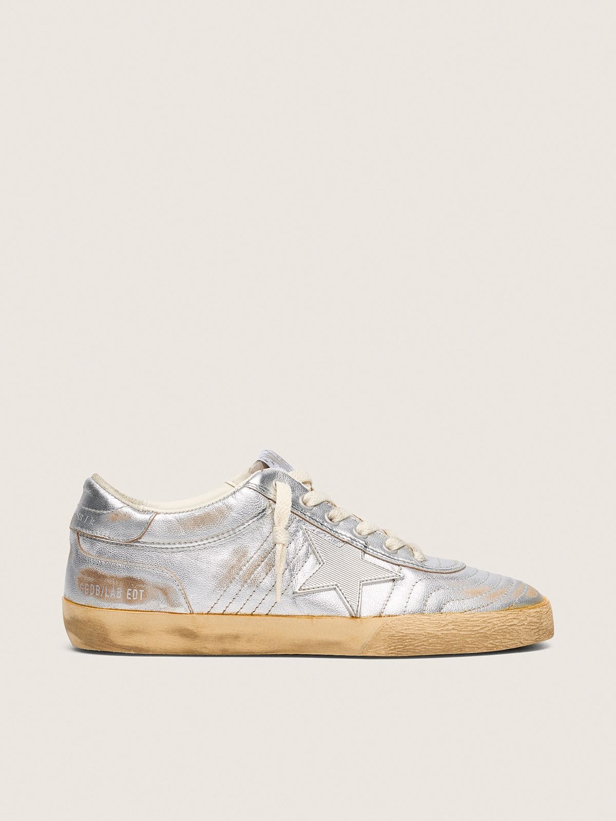 Golden Goose - Men's Super-Star LAB in metallic nappa with silver TPU star in 