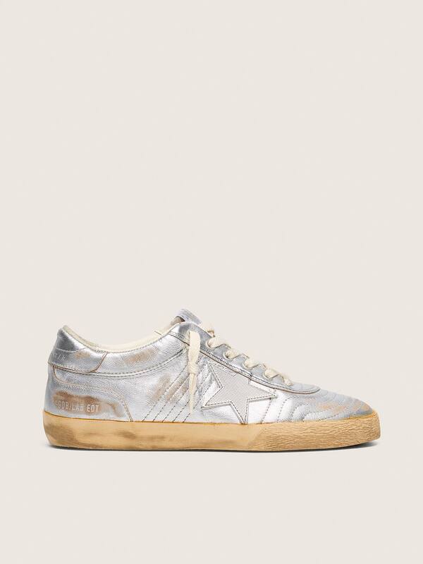 Golden Goose - Men's Super-Star LAB in metallic nappa with silver TPU star in 