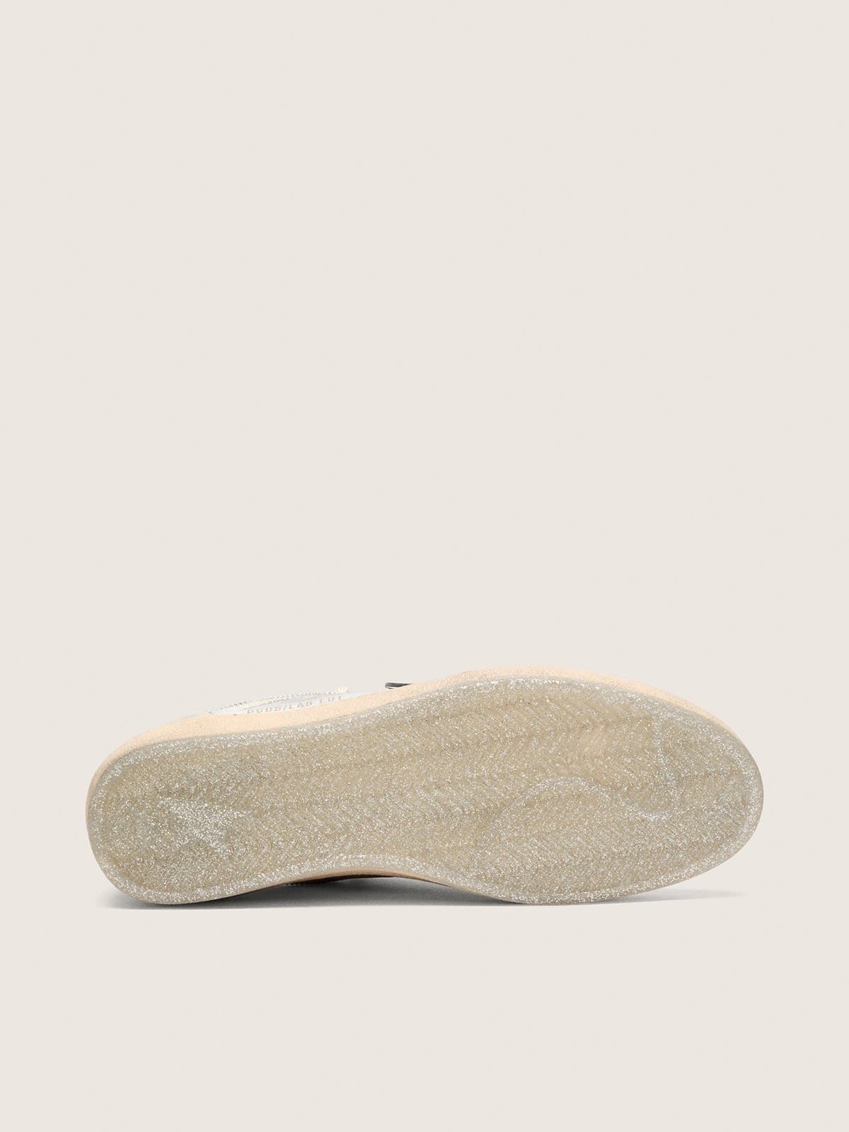 Golden Goose - Men's Ball Star in metallic silver leather with light gray star and Swarovski inserts in 