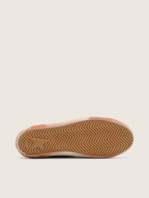 Golden Goose - Men&rsquo;s Super-Star in rust suede with metallic platinum leather star in 