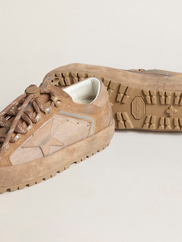 Golden Goose - Men's Super-Star Ski in Dolmias and caramel suede with marble nubuck star and heel tab in 