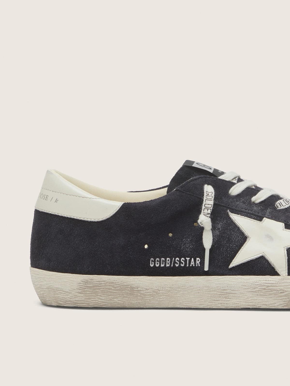 Golden Goose - Super-Star de hombre de ante azul oscuro con estrella blanca in 