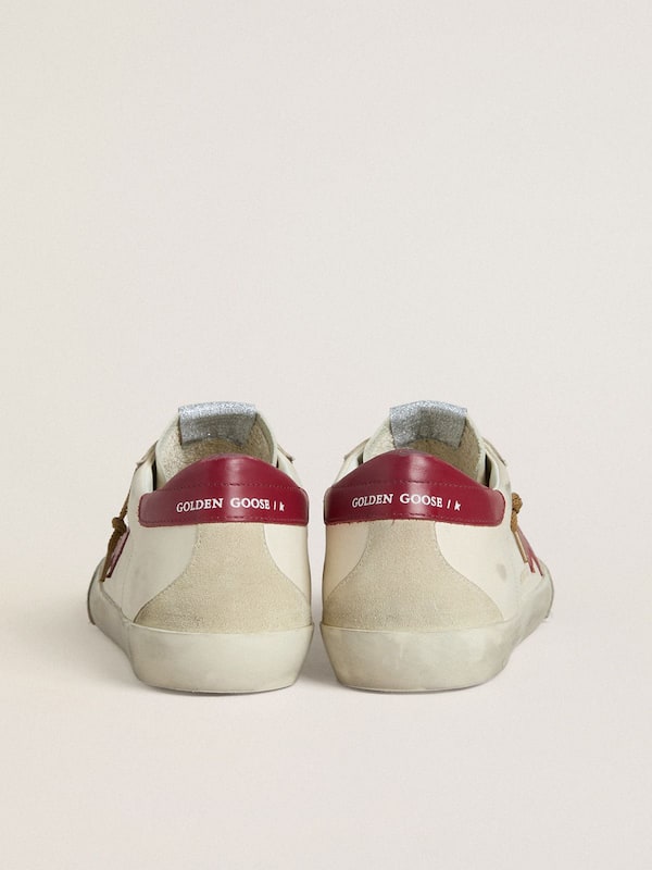 Golden Goose - Men's Super-Star with red leather star and beige suede inserts in 