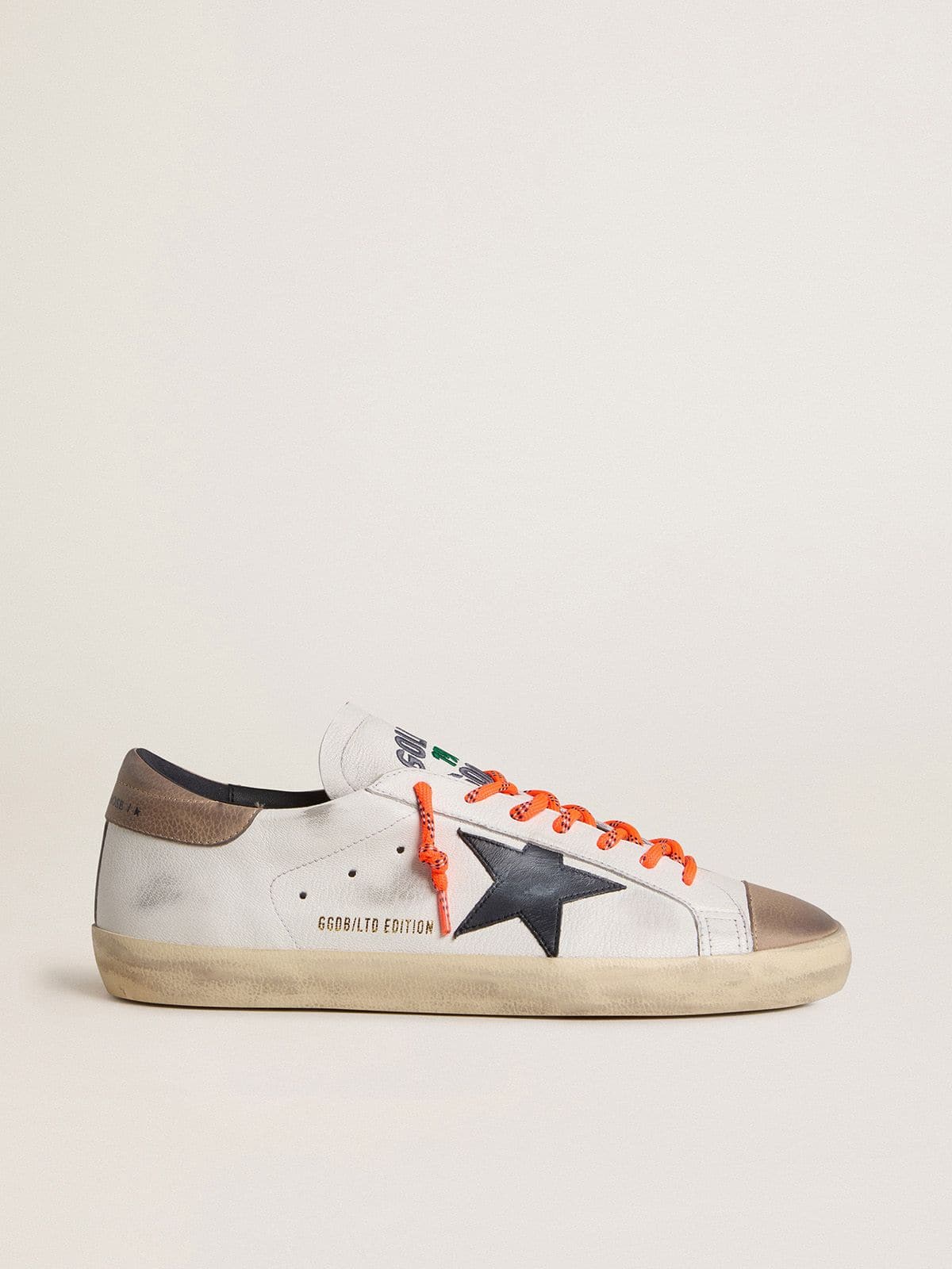 Golden Goose - Men's Super-Star LTD in leather with black leather star and beige leather heel tab in 