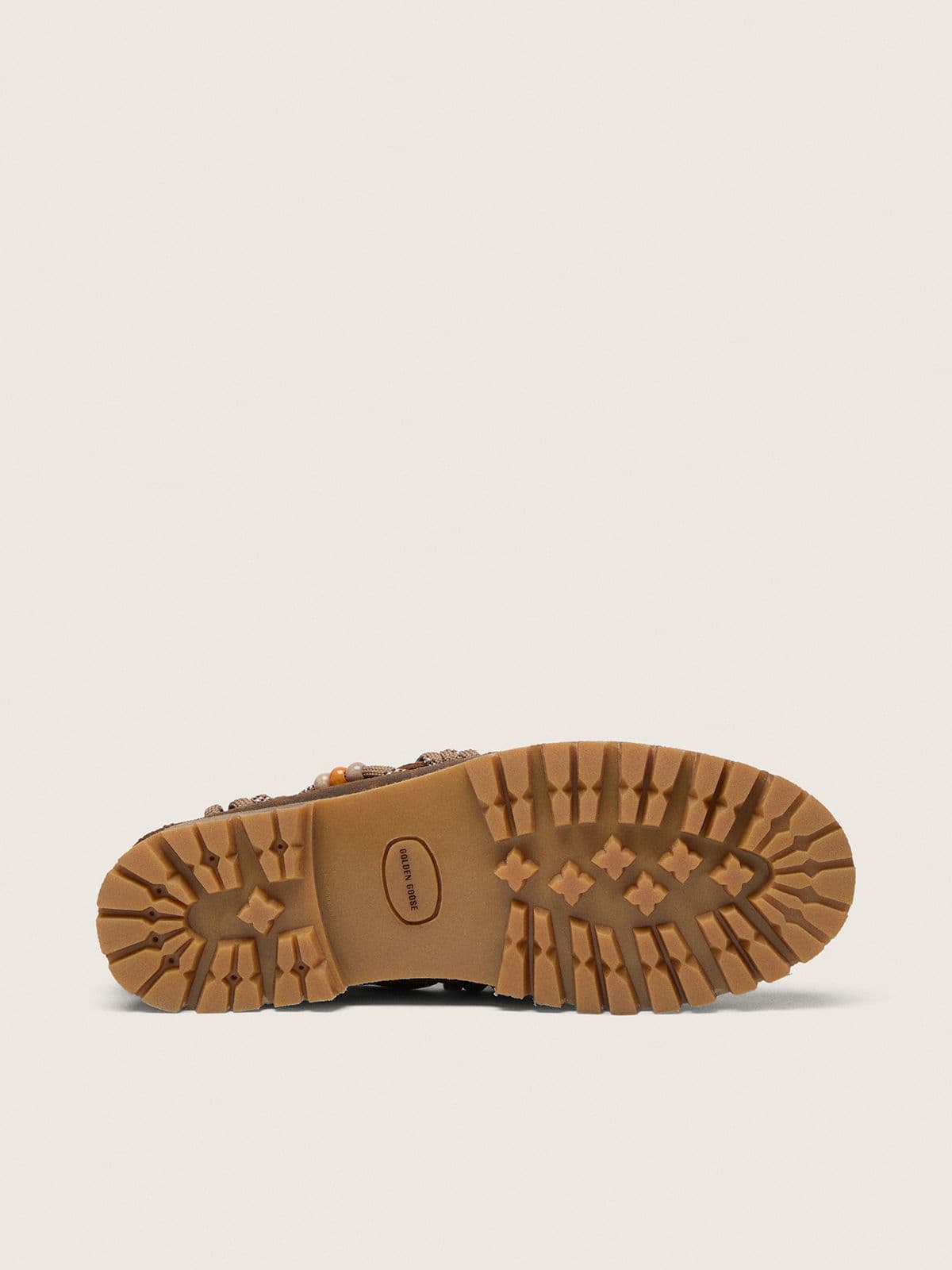 Golden Goose - Men's Cruise loafers in brown waxed suede with dove gray hiking laces in 