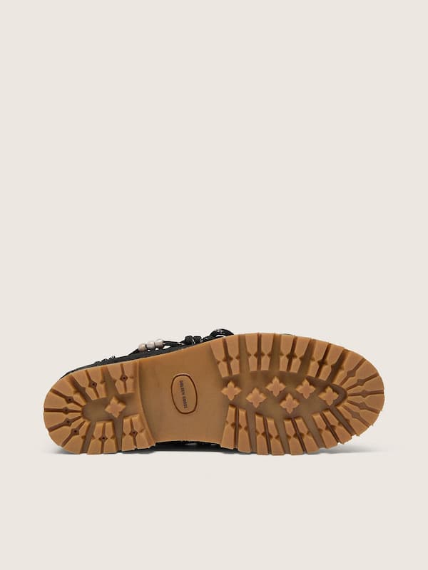 Golden Goose - Mokassin Cruise Herren aus schwarzem gewachstem Suede mit schwarzen Trekkingsenkeln in 