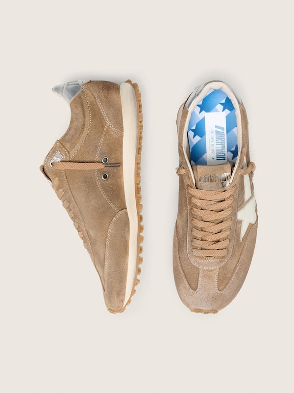 Men&rsquo;s Marathon in tobacco suede with white star